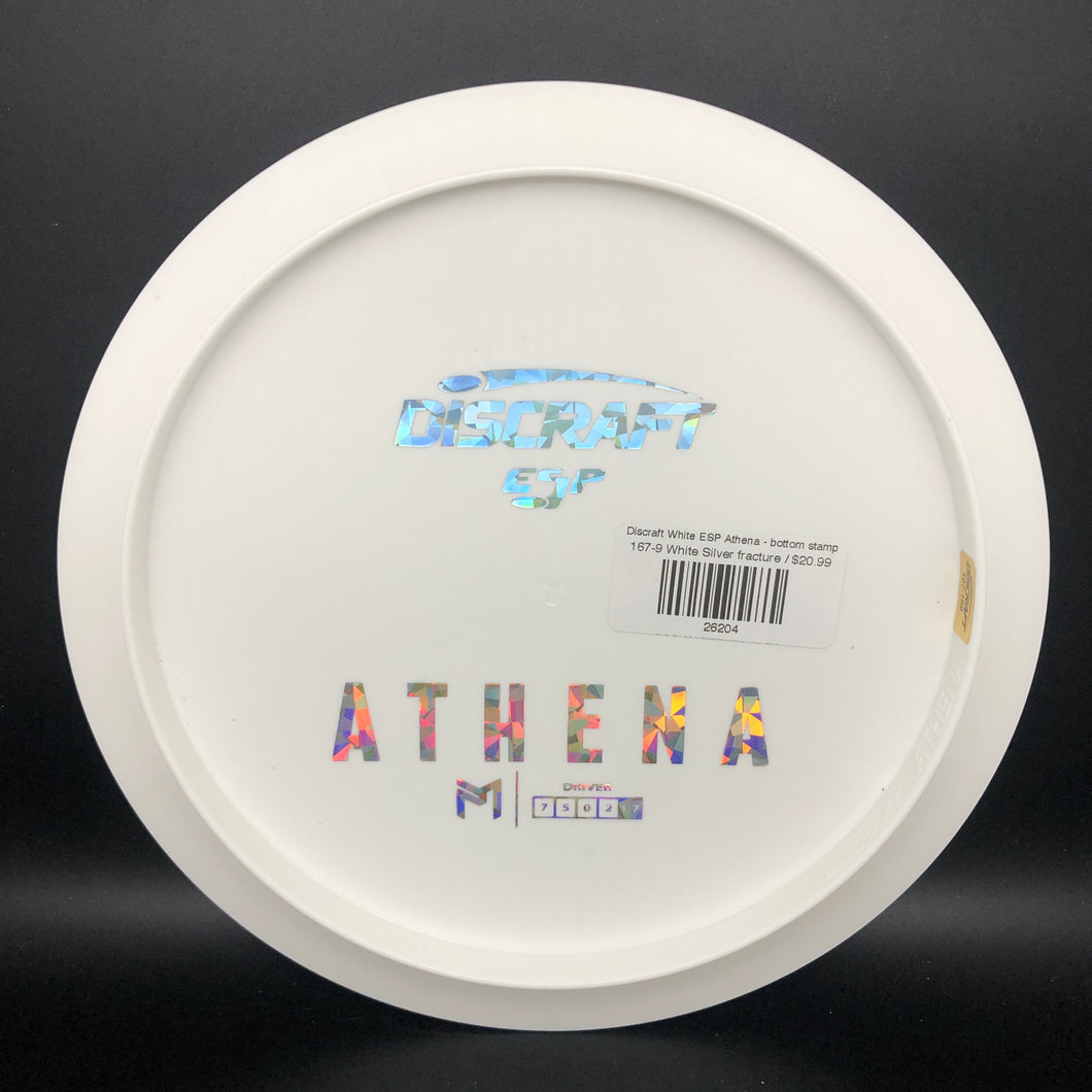 Discraft White ESP Athena - bottom stamp