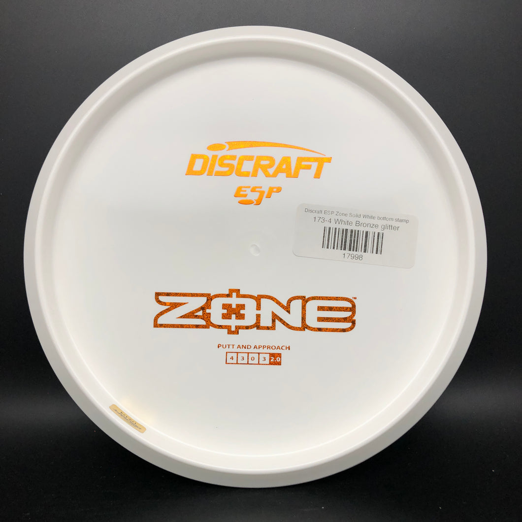 Discraft White ESP Zone bottom stamp