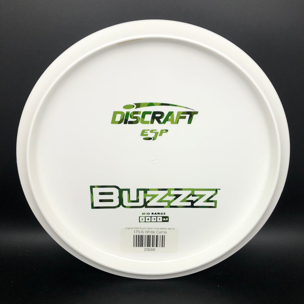 Discraft ESP Buzzz Solid White bottom stamp